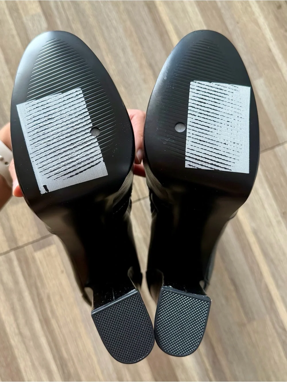 Steve Madden Black Leather Platform Chunky Heel Ankle Boots, women’s size 6